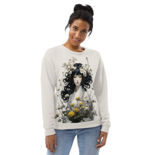 Oriental Lady with Yellow Flowers All-Over Print Unisex Sweatshirt