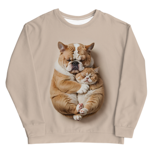 Cute Baby Cat and Dog Sleep All-Over Print Unisex Sweatshirt