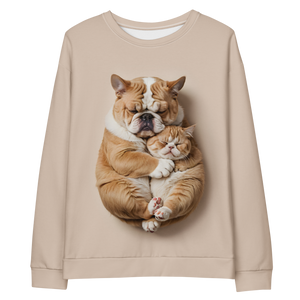 Cute Baby Cat and Dog Sleep All-Over Print Unisex Sweatshirt