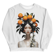 Beauty Lady with Orange Fruits All-Over Print Unisex Sweatshirt