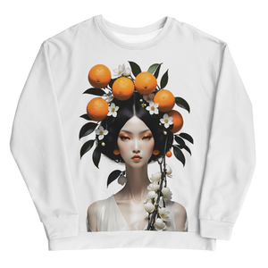 Beauty Lady with Orange Fruits All-Over Print Unisex Sweatshirt