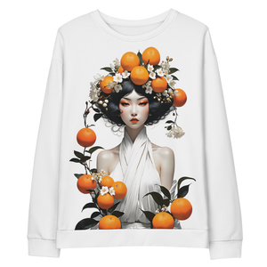 Oriental Lady with Orange Fruits All-Over Print Unisex Sweatshirt