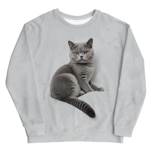 Relaxing British Shorthair Cat All-Over Print Unisex Sweatshirt