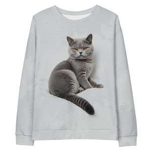 Relaxing British Shorthair Cat All-Over Print Unisex Sweatshirt