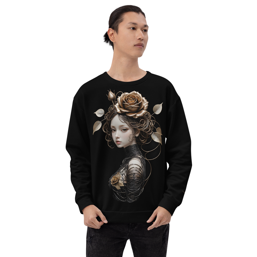 Lady Rose Copper Wire Art Unisex Sweatshirt