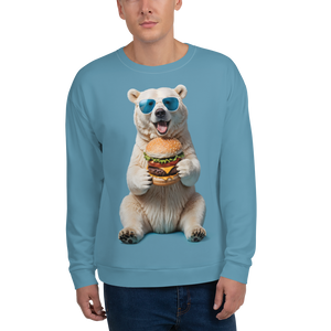 Polar Bear and Burger All-Over Print Unisex Sweatshirt