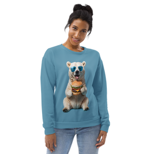 Polar Bear and Burger All-Over Print Unisex Sweatshirt