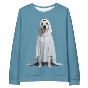 Dog in Ghost Costume All-Over Print Unisex Sweatshirt