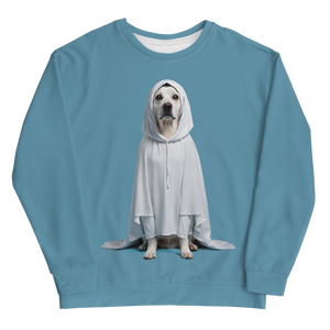 Dog in Ghost Costume All-Over Print Unisex Sweatshirt