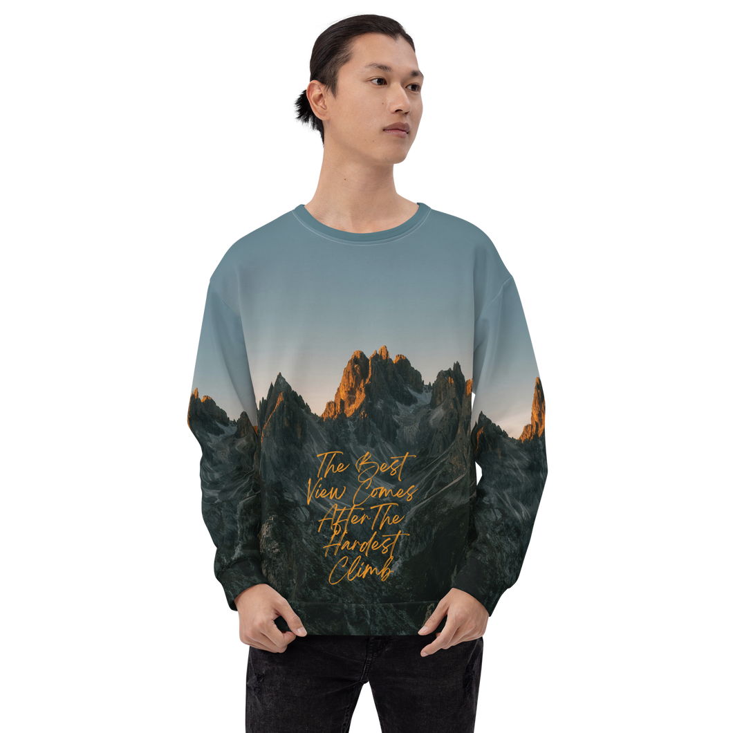 The Best View Comes All-Over Print Unisex Sweatshirt