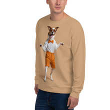 Happy Dancing Dog Beige Unisex Sweatshirt