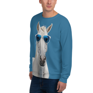 Cool Blue Horse Unisex Sweatshirt