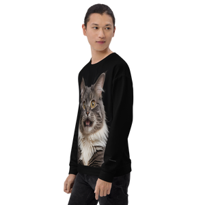 Shocked Cat Face All-Over Print Unisex Sweatshirt