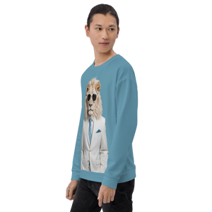 Funky White Lion All-Over Print Unisex Sweatshirt