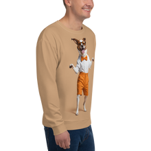 Happy Dancing Dog Beige Unisex Sweatshirt