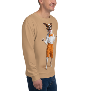 Happy Dancing Dog Beige Unisex Sweatshirt