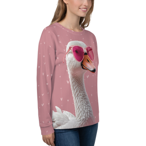 Cute Pink Swan Unisex Sweatshirt