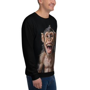 Happy Monkey Black Unisex Sweatshirt