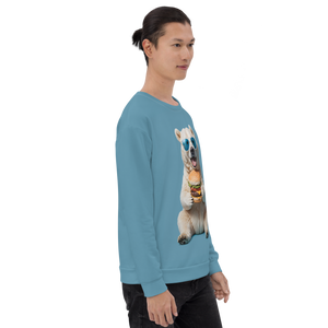 Polar Bear and Burger All-Over Print Unisex Sweatshirt