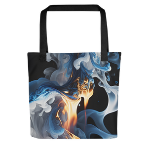 Blue Smoke Fire Tote Bag