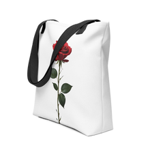 Red Rose on White Tote Bag