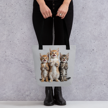 Funny Tripple Cats Tote Bag