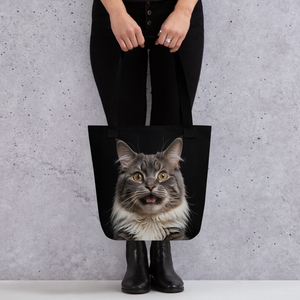 Shocked Cat Face Tote Bag