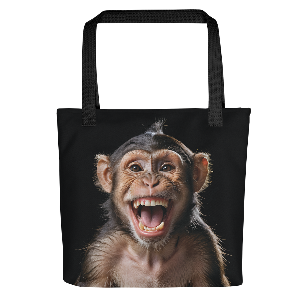 Happy Monkey Black Tote Bag