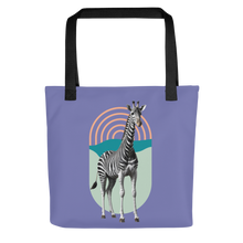 Giraffe Zebra Purple Tote Bag