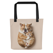 Cute Baby Cat and Dog Sleep Tote Bag