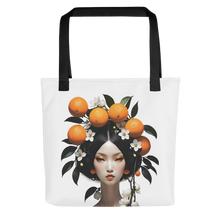 Beauty Lady with Orange Fruits Tote Bag