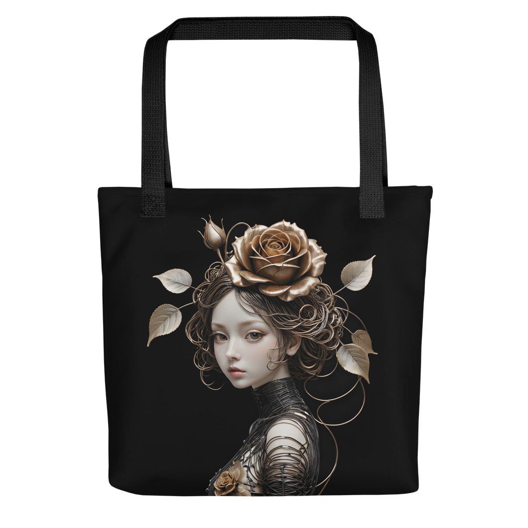 Lady Rose Copper Wire Art Tote Bag