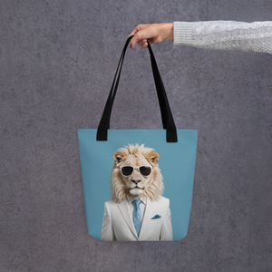 Funky White Lion Tote Bag