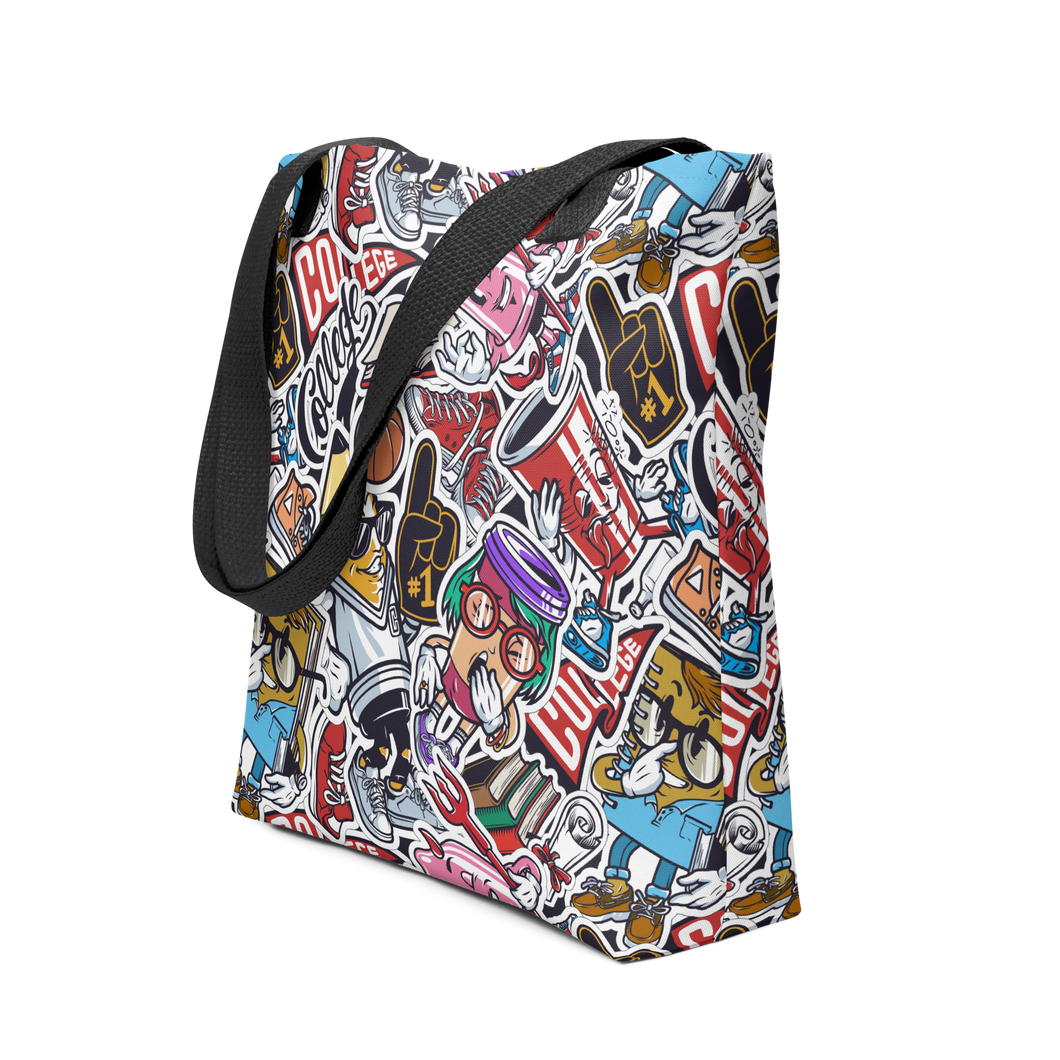 Street Art College Pattern Tote bag