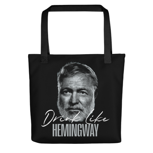 Drink Like Hemingway Portrait Tote Bag