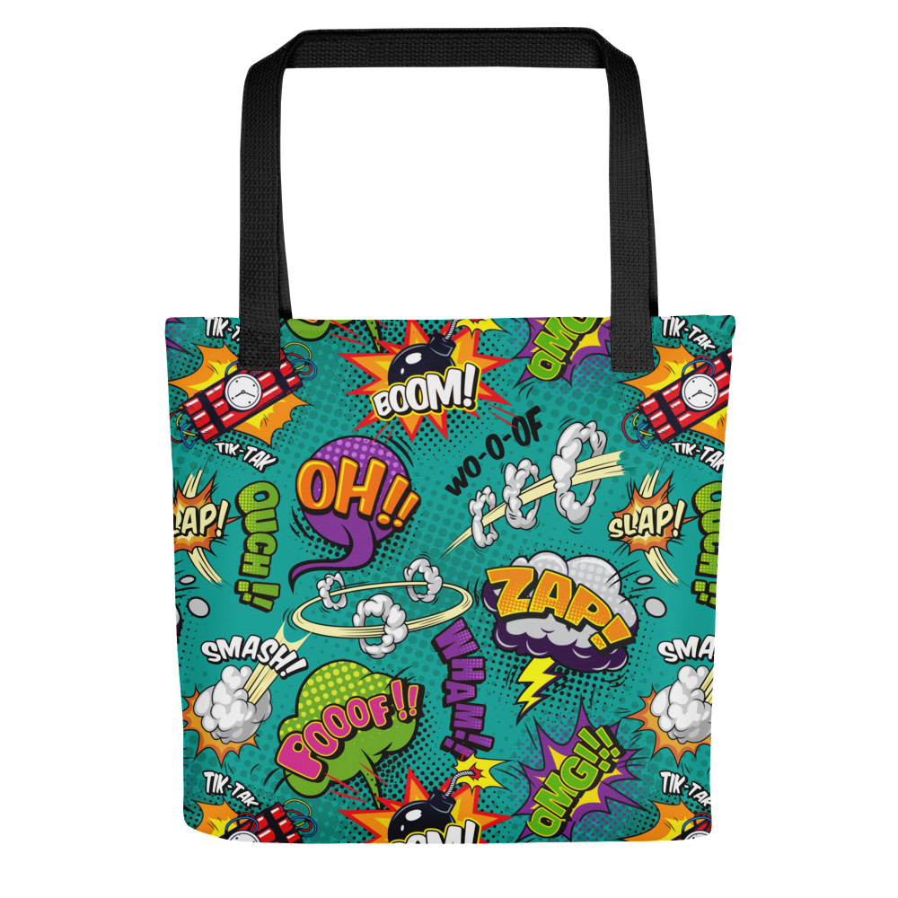 Comic Text Pattern Tote bag