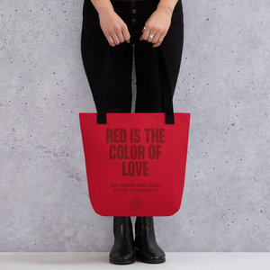 Red is the color of love Tote Bag