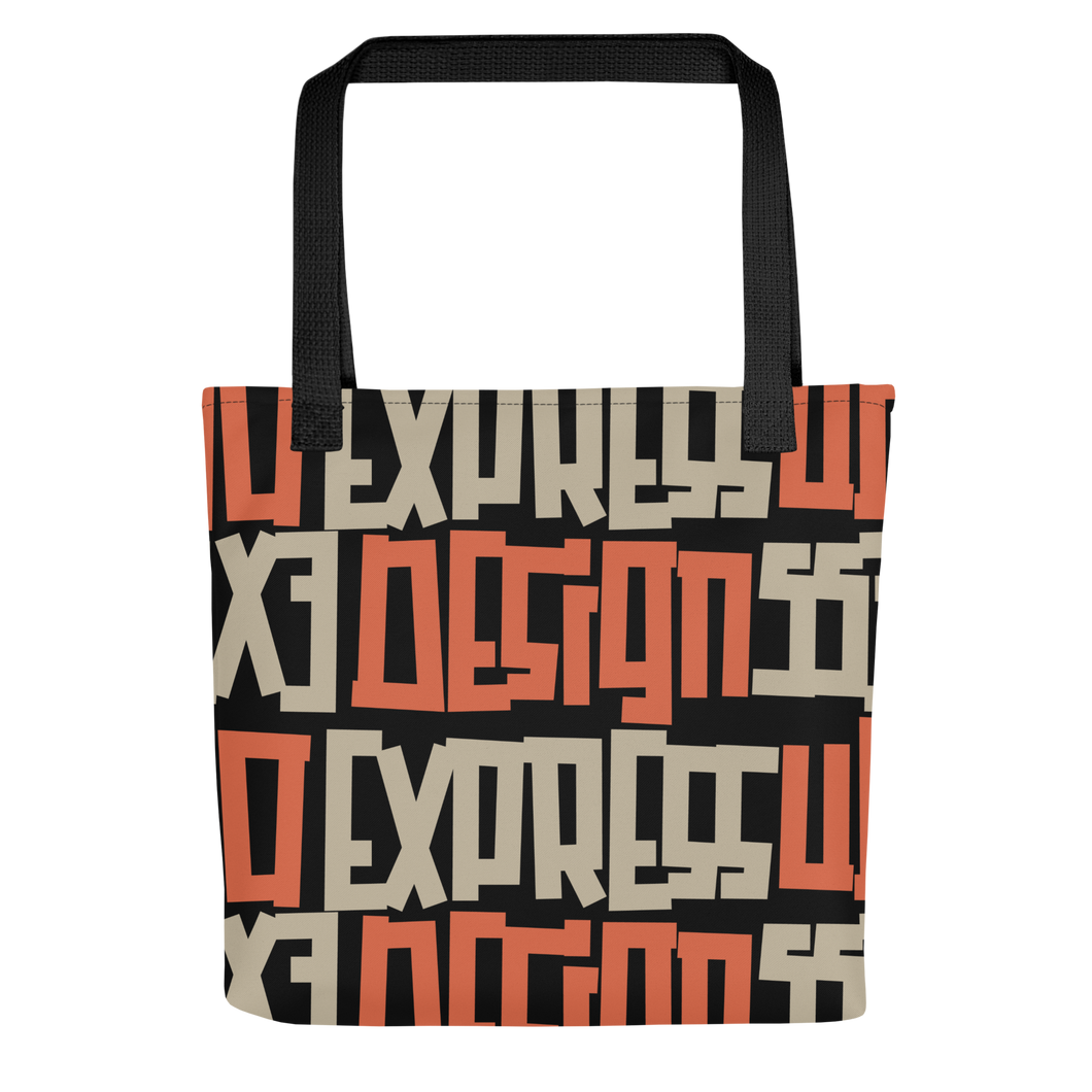 Design Express Typography Pattern Tote Bag