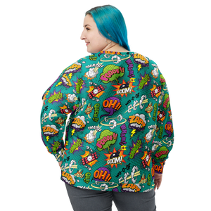 Comic Text Pattern Unisex Sweatshirt