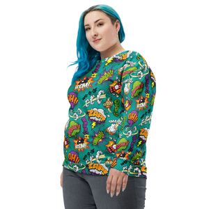 Comic Text Pattern Unisex Sweatshirt