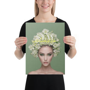 Stay Humble Female Flower Art Canvas Print