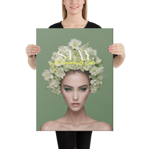 Stay Humble Female Flower Art Canvas Print