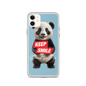 Keep Smile Blue Panda iPhone Case