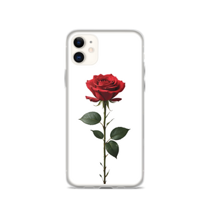 Red Rose on White iPhone Case