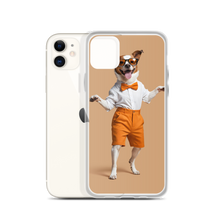 Happy Dancing Dog Beige iPhone Case