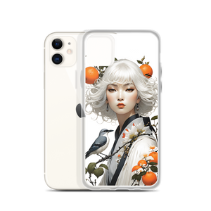 Beauty Lady with Orange and Bird iPhone Case