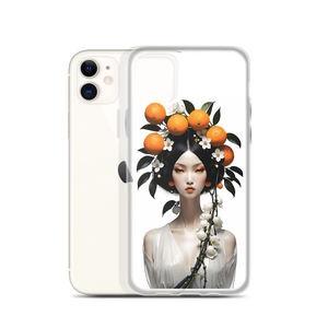 Beauty Lady with Orange Fruits iPhone Case