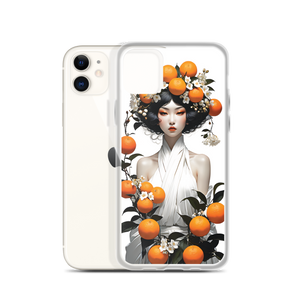 Oriental Lady with Orange Fruits iPhone Case