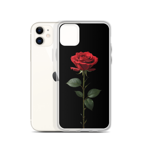 Red Rose on Black iPhone Case