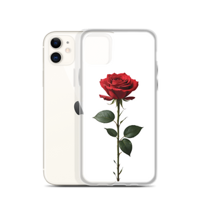 Red Rose on White iPhone Case